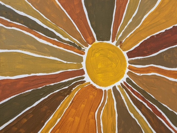 painting of a sun