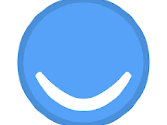 moodfit app logo blue circle with white smile