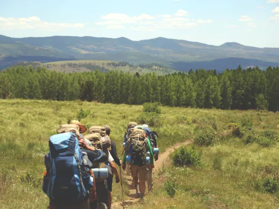 a group of people hiking