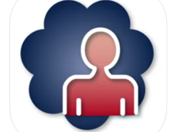 my wellness coach app logo red figure on blue background