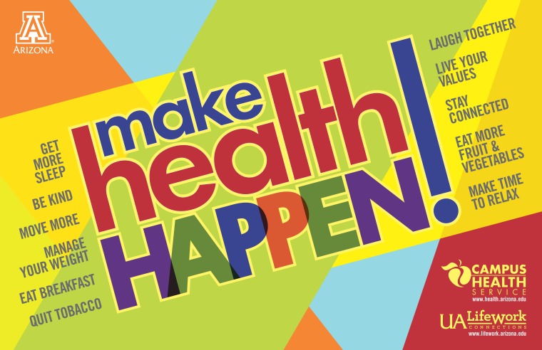 graphic with the text make health happen