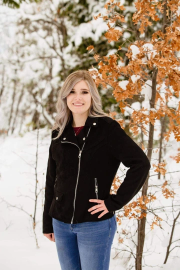 person standing in a snowy landscape