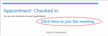 screenshot of a join meeting link
